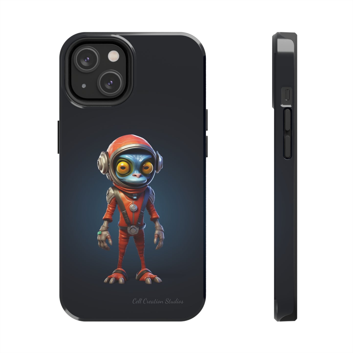 The "AstroGuard" Animated Blue Alien Astronaut Phone Case -Tough Phone Cases