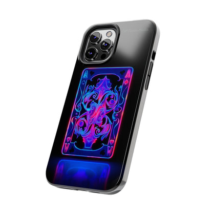 Introducing the "Neon Ace of Hearts" Cell Phone Case – Elevate Your Style with a Dazzling Card -Tough Phone Cases