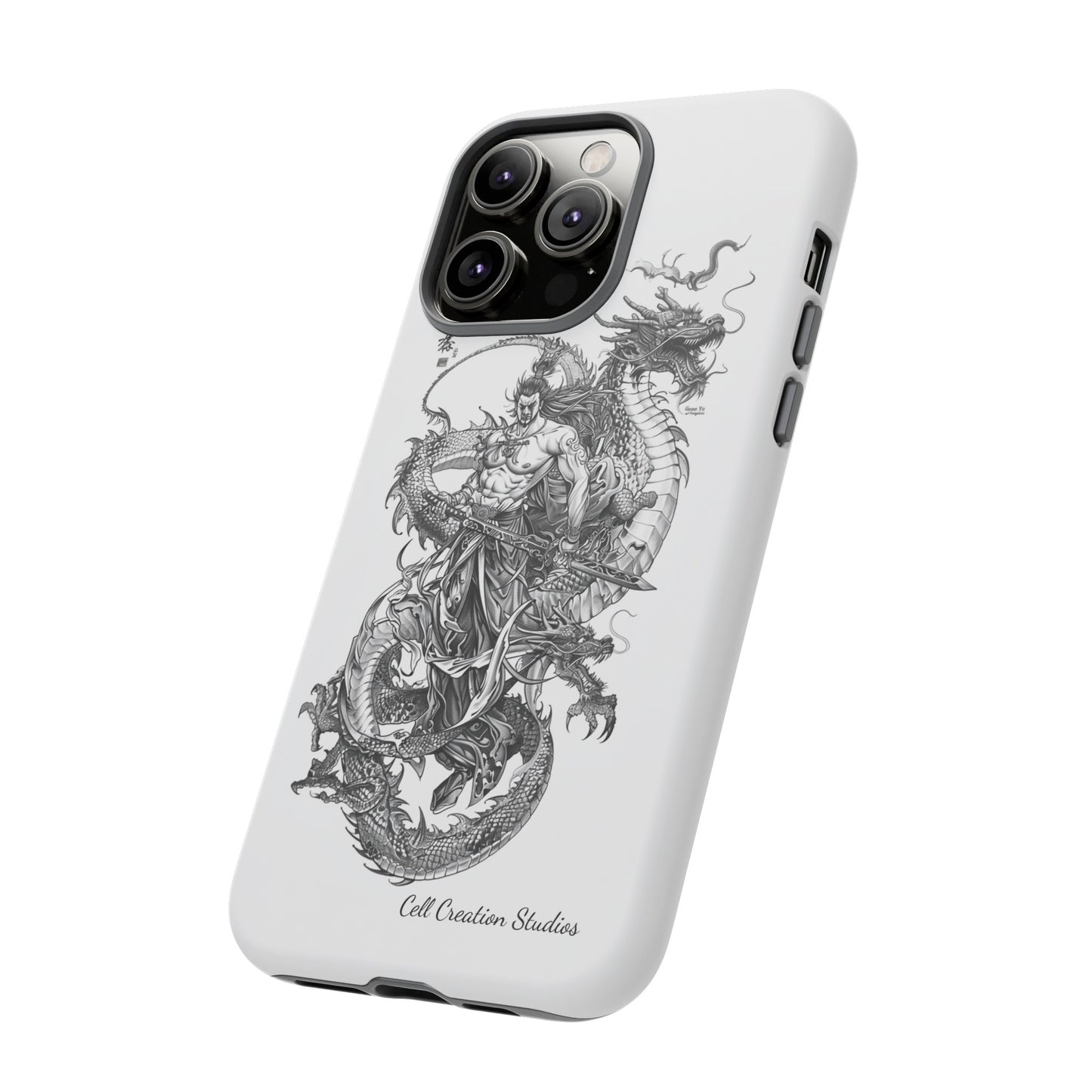 "Samurai and Dragon Sketch" -Tough iPhone Cases