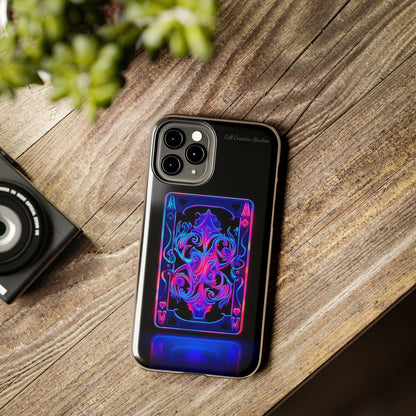 Introducing the "Neon Ace of Hearts" Cell Phone Case – Elevate Your Style with a Dazzling Card -Tough Phone Cases