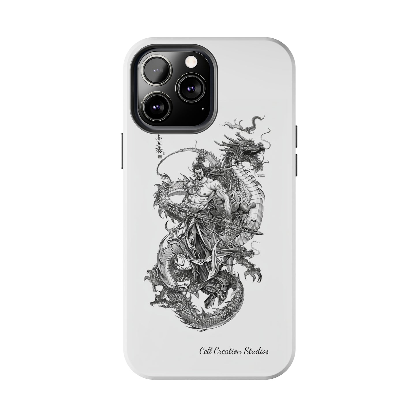 "Samurai and Dragon Sketch" -Tough iPhone Cases