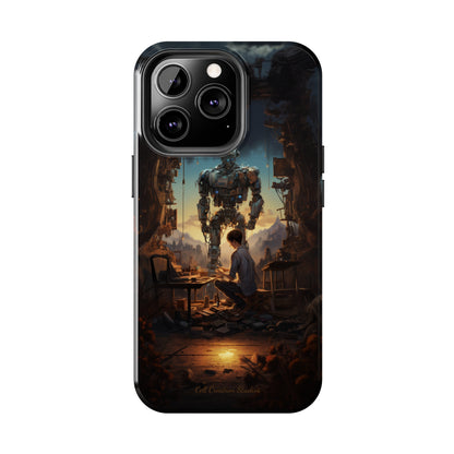 Introducing the "Mechanical Bond" Cell Phone Case – Witness a Captivating Moment of Giant Robot and Boy -Tough Phone Cases