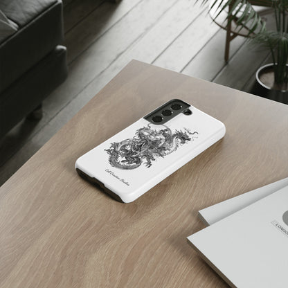 "Samurai and Dragon Sketch" -Tough Samsung Galaxy Cases