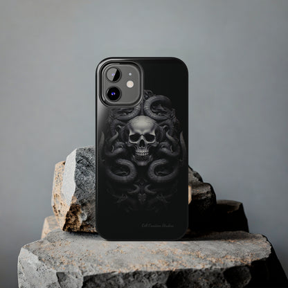 Introducing the "Monochrome Skull and Snakes" Cell Phone Case – A Bold Statement -Tough Phone Cases