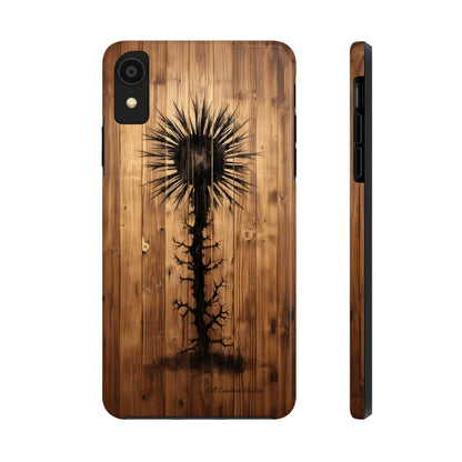 "Desert Plant on Wood Themed Phone Case: Embrace Nature's Beauty"-Tough Phone Cases