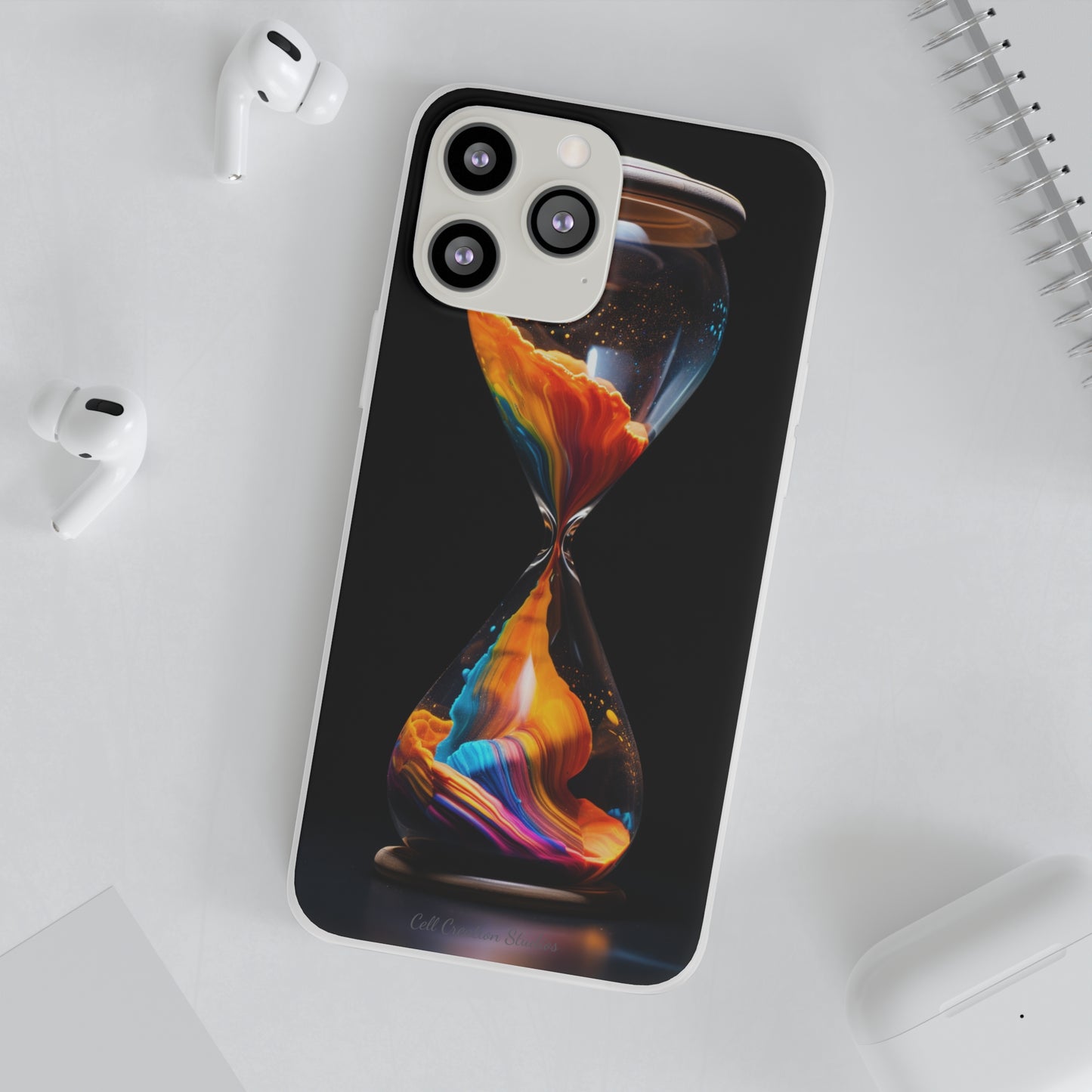 Introducing the "Vibrant Sands of Time" Cell Phone Case – Embrace the Beauty of Colorful Hourglass Design -Flexi Cases