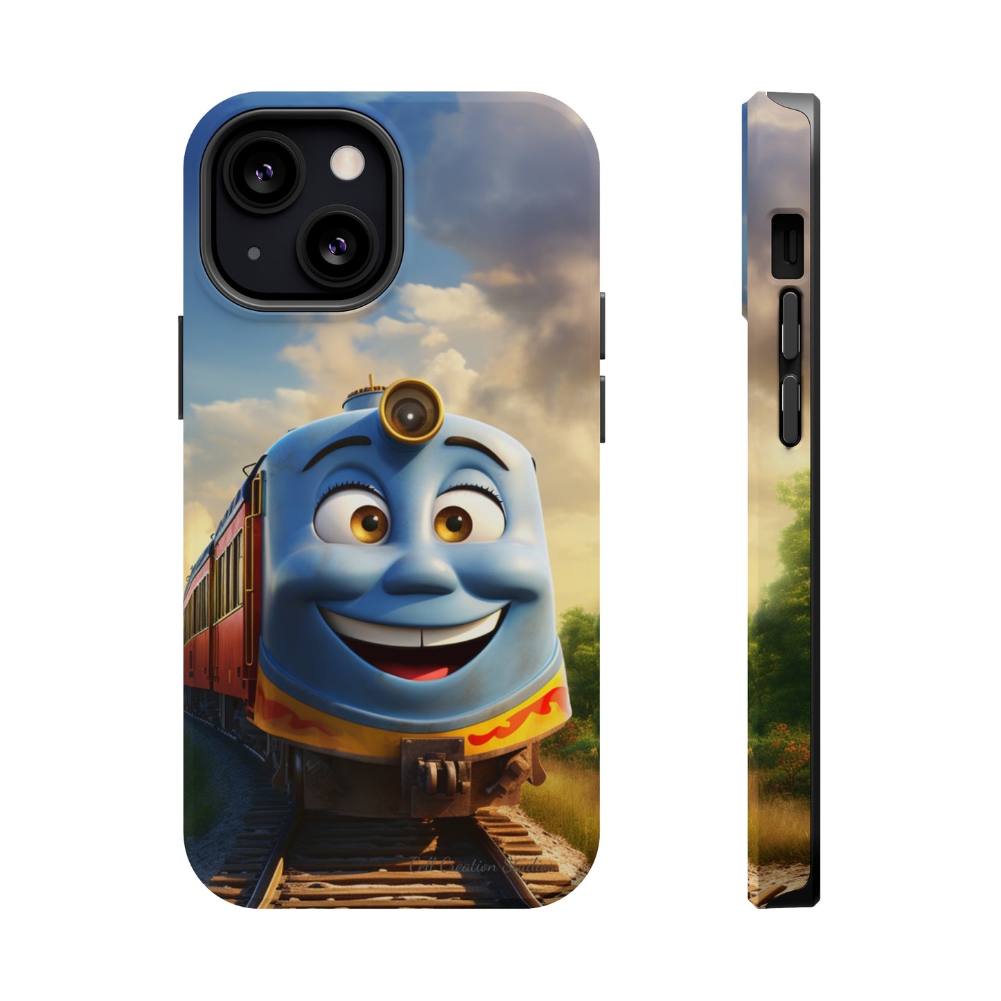 The "Smiling Blue Train" Phone Case -MagSafe Tough Cases