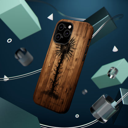 "Desert Plant on Wood Themed Phone Case: Embrace Nature's Beauty" -MagSafe Tough Cases