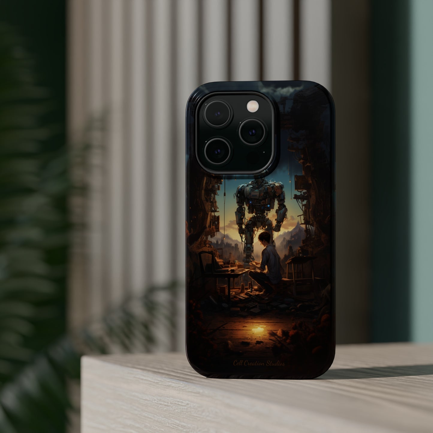 Introducing the "Mechanical Bond" Cell Phone Case – Witness a Captivating Moment of Giant Robot and Boy -MagSafe Tough Cases