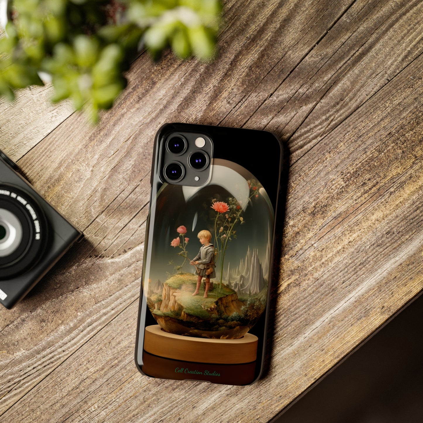 Introducing the "Miniature Gardener" Cell Phone Case – Embrace Your Imagination with a Captivating Glass-Encased Design -Slim Phone Cases