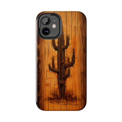 "Cactus Burnt Wood" Phone Case -Tough Phone Cases