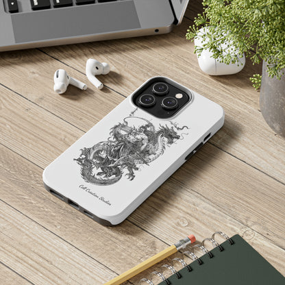 "Samurai and Dragon Sketch" -Tough iPhone Cases