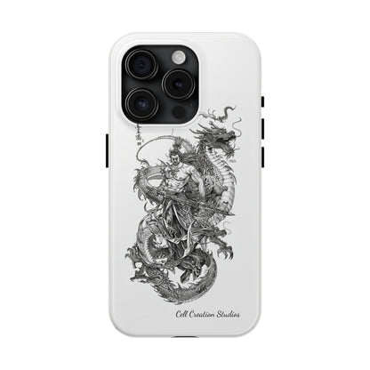 "Samurai and Dragon Sketch" -Tough iPhone Cases