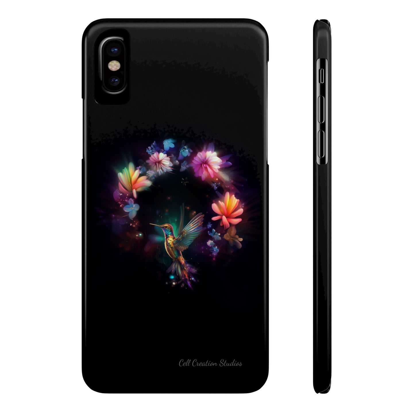 Introducing the "Floral Harmony Hummingbird" Cell Phone Case – Where Elegance Meets Nature -Slim Phone Cases