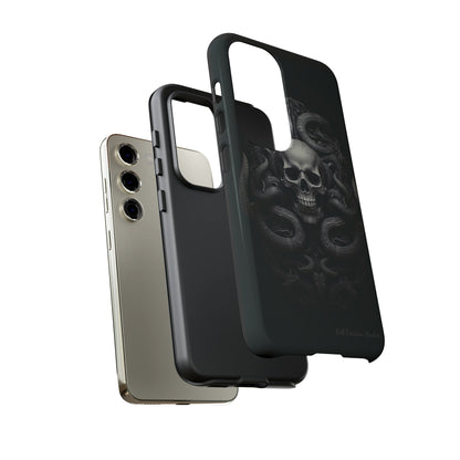 Introducing the "Monochrome Skull and Snakes" Cell Phone Case – A Bold Statement in Black and White -Tough Cases