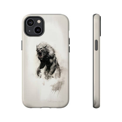 "Moonlit Shadow" Werewolf Sketch Cell Phone Case -Tough Cases