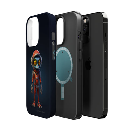 The "AstroGuard" Animated Blue Alien Astronaut Phone Case -MagSafe Tough Cases