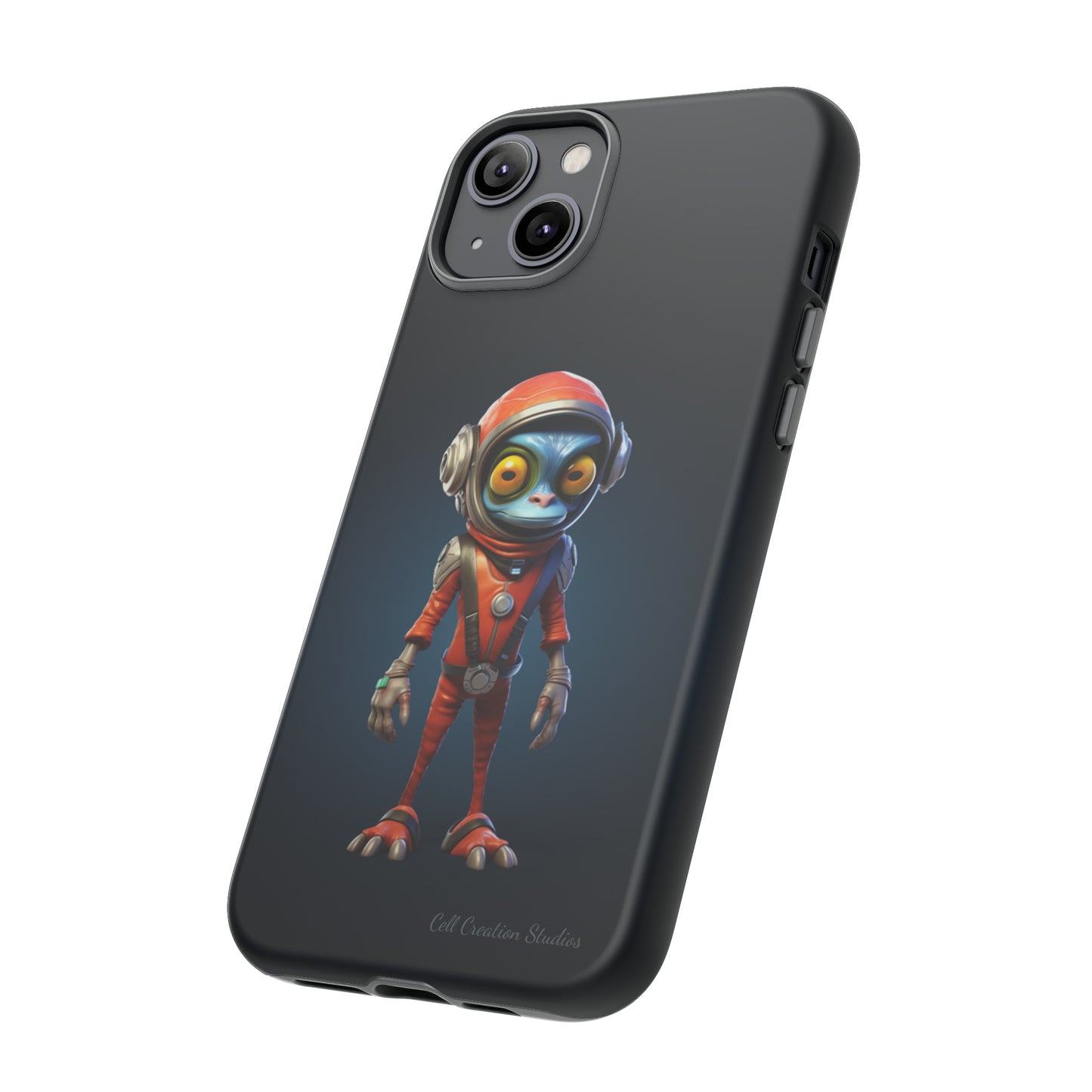 The "AstroGuard" Animated Blue Alien Astronaut Phone Case -Tough Cases