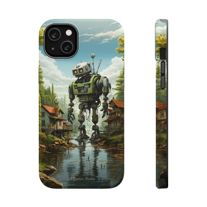 Introducing the "Robo-Rescue" Cell Phone Case – Witness a Heartwarming Scene of Robot Seeking Assistance -MagSafe Tough Cases