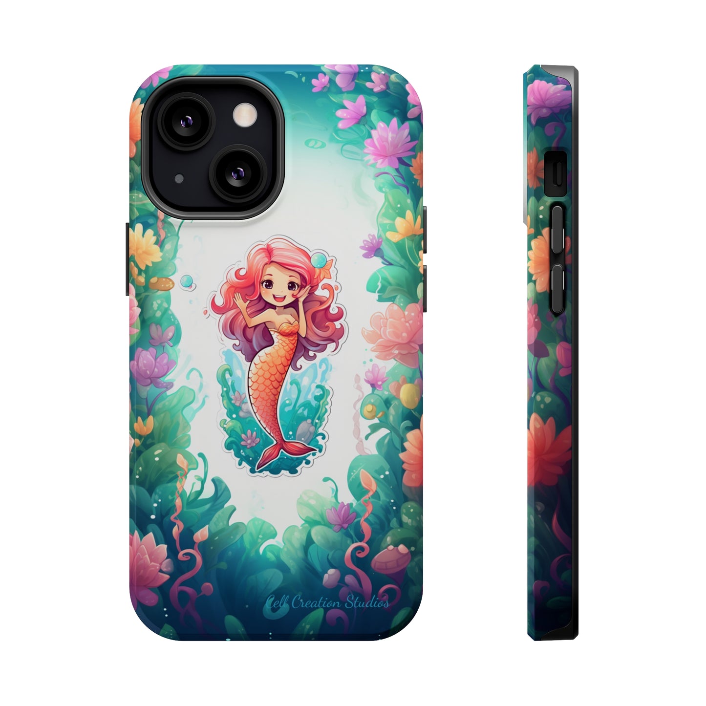 "Pink Seaflower Mermaid" -MagSafe Tough iPhone Cases