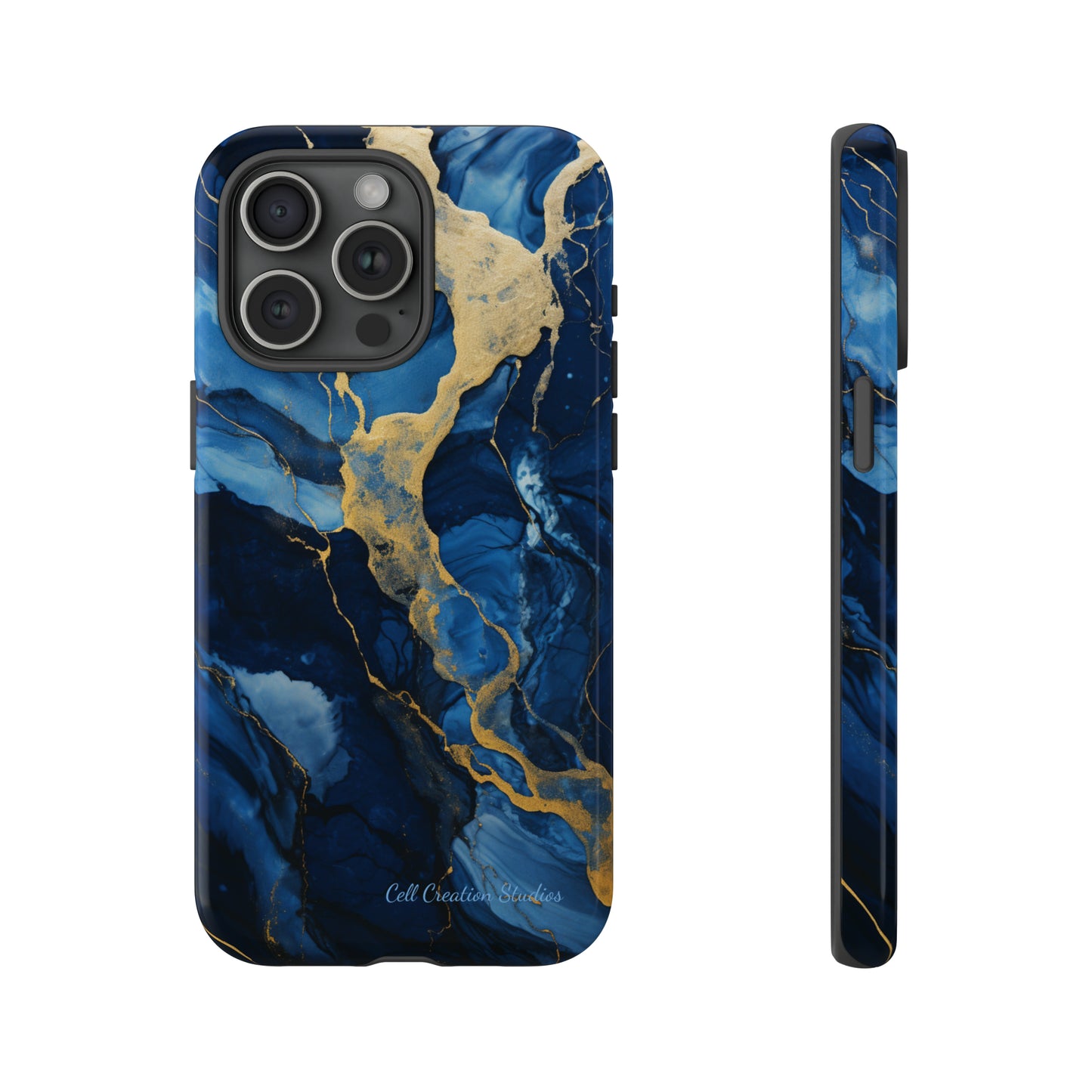 "Azure Elegance Marble" -Tough iPhone Cases