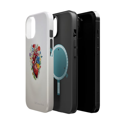 "Floral Heart Harmony" -MagSafe Tough iPhone Cases