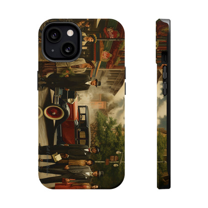 Introducing the "1920s Americana Revival" Cell Phone Case – Step into Nostalgic Elegance with a Vintage Street Scene! -MagSafe Tough Cases