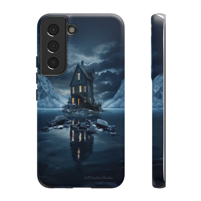 "Mountain Retreat" Winter Lake Cell Phone Cover – Capture the Tranquil Beauty!