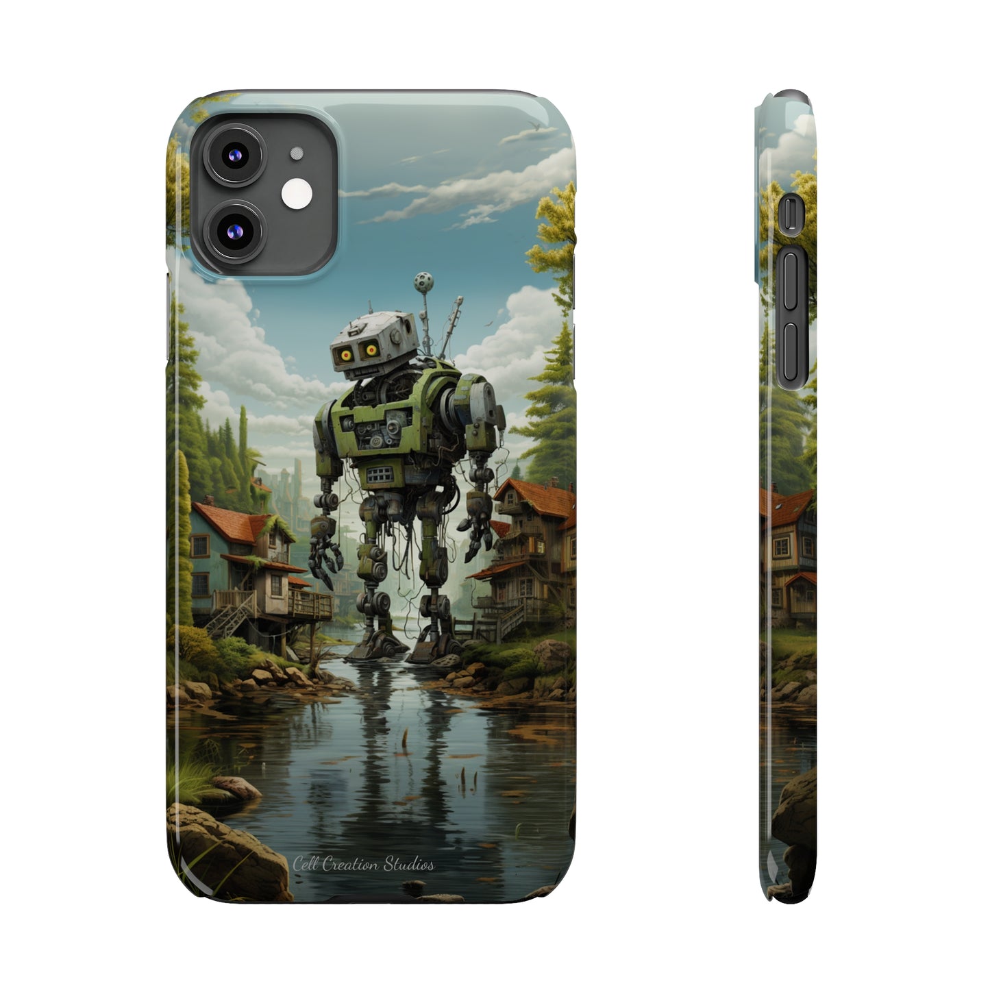 Introducing the "Robo-Rescue" Cell Phone Case – Witness a Heartwarming Scene of Robot Seeking Assistance -Slim Phone Cases