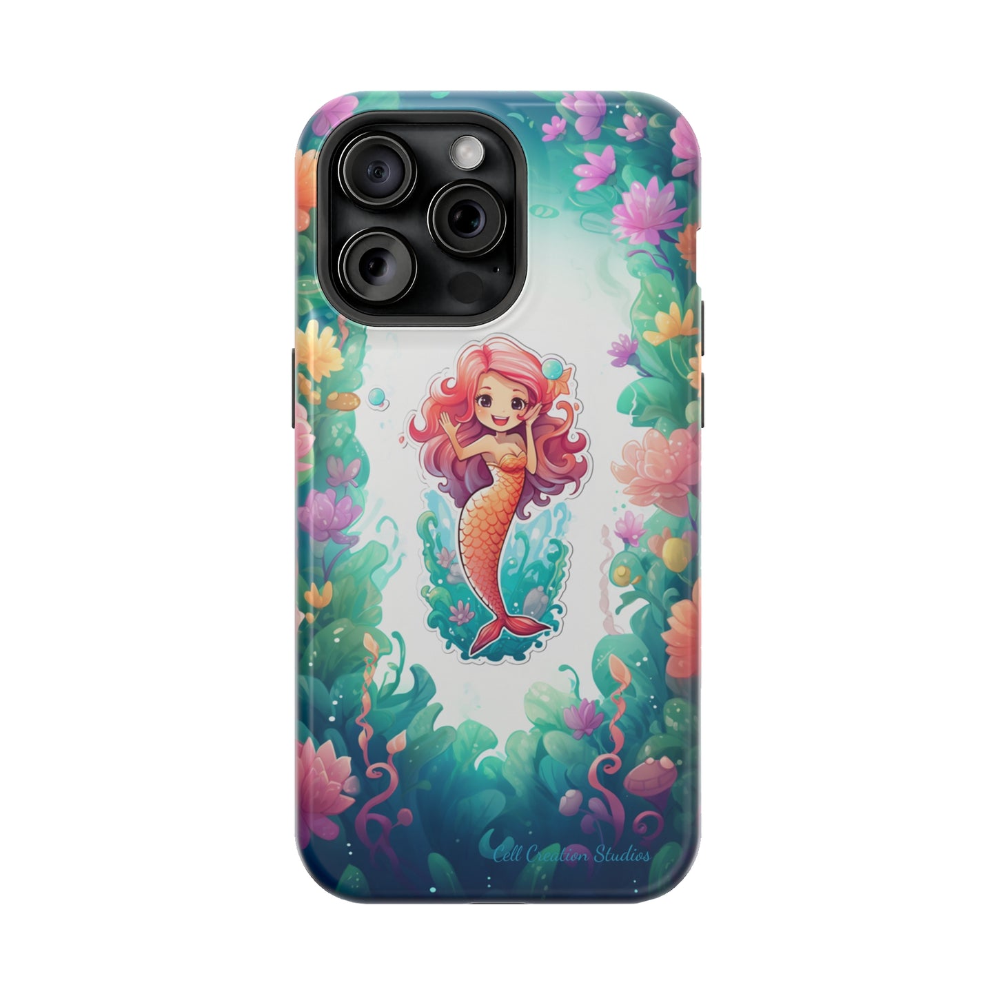 "Pink Seaflower Mermaid" -MagSafe Tough iPhone Cases