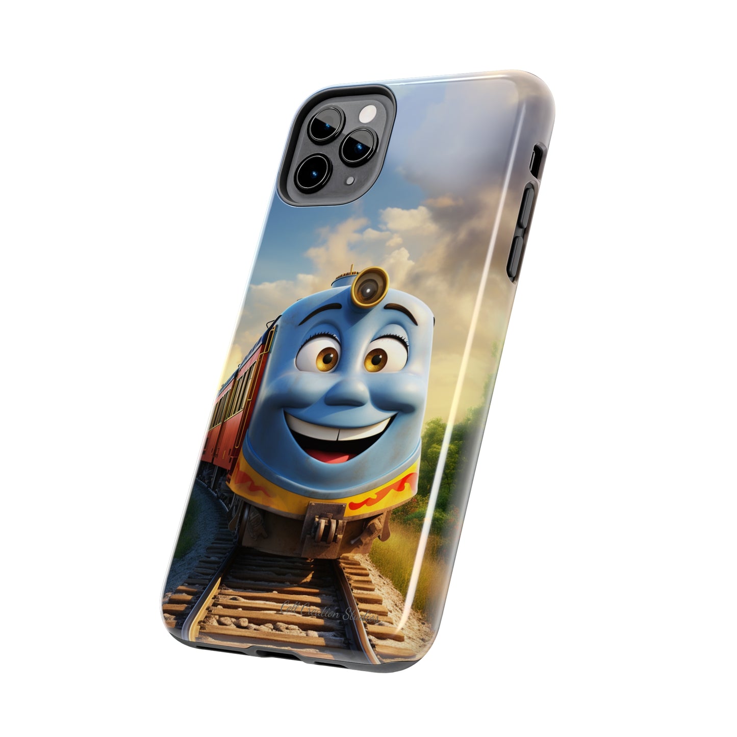 The "Smiling Blue Train" Phone Case -Tough Phone Cases