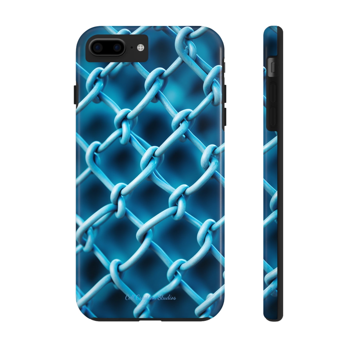 Introducing the "Elegant Chainlink" Cell Phone Case – Embrace Contemporary Style with Blue Chain Link Design -Tough Phone Cases