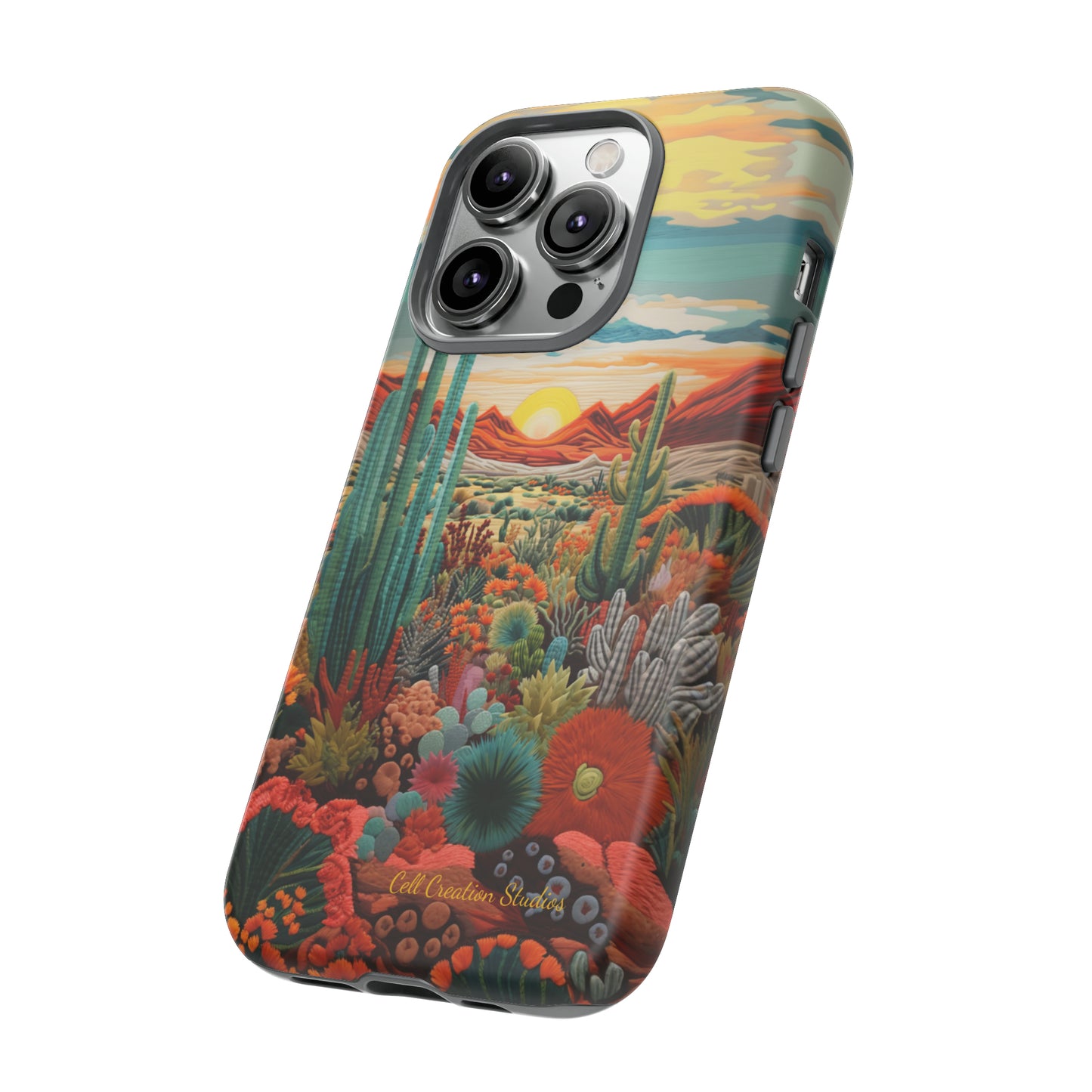 "Desert Bloom Embroidery" -Tough iPhone Cases