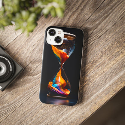 Introducing the "Vibrant Sands of Time" Cell Phone Case – Embrace the Beauty of Colorful Hourglass Design -Flexi Cases