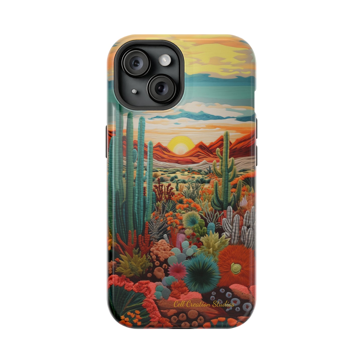 "Desert Bloom Embroidery" -MagSafe Tough iPhone Cases