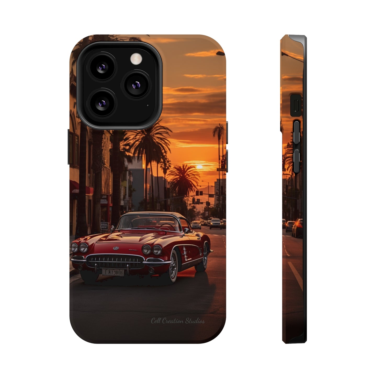 "Sunset Boulevard Classic Red Car" Cell Phone Case -MagSafe Tough Cases