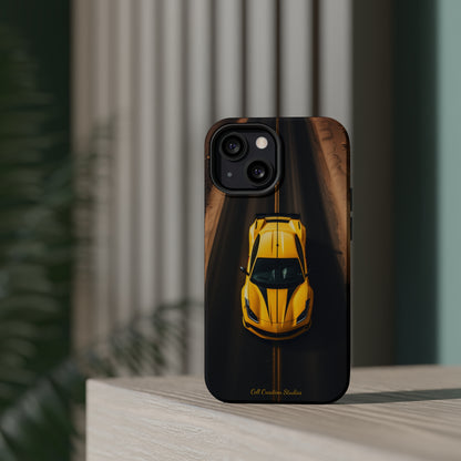 Introducing the "Desert Speedster" Cell Phone Case – Feel the Thrill of a Ferrari Racing through the Desert! -MagSafe Tough Cases