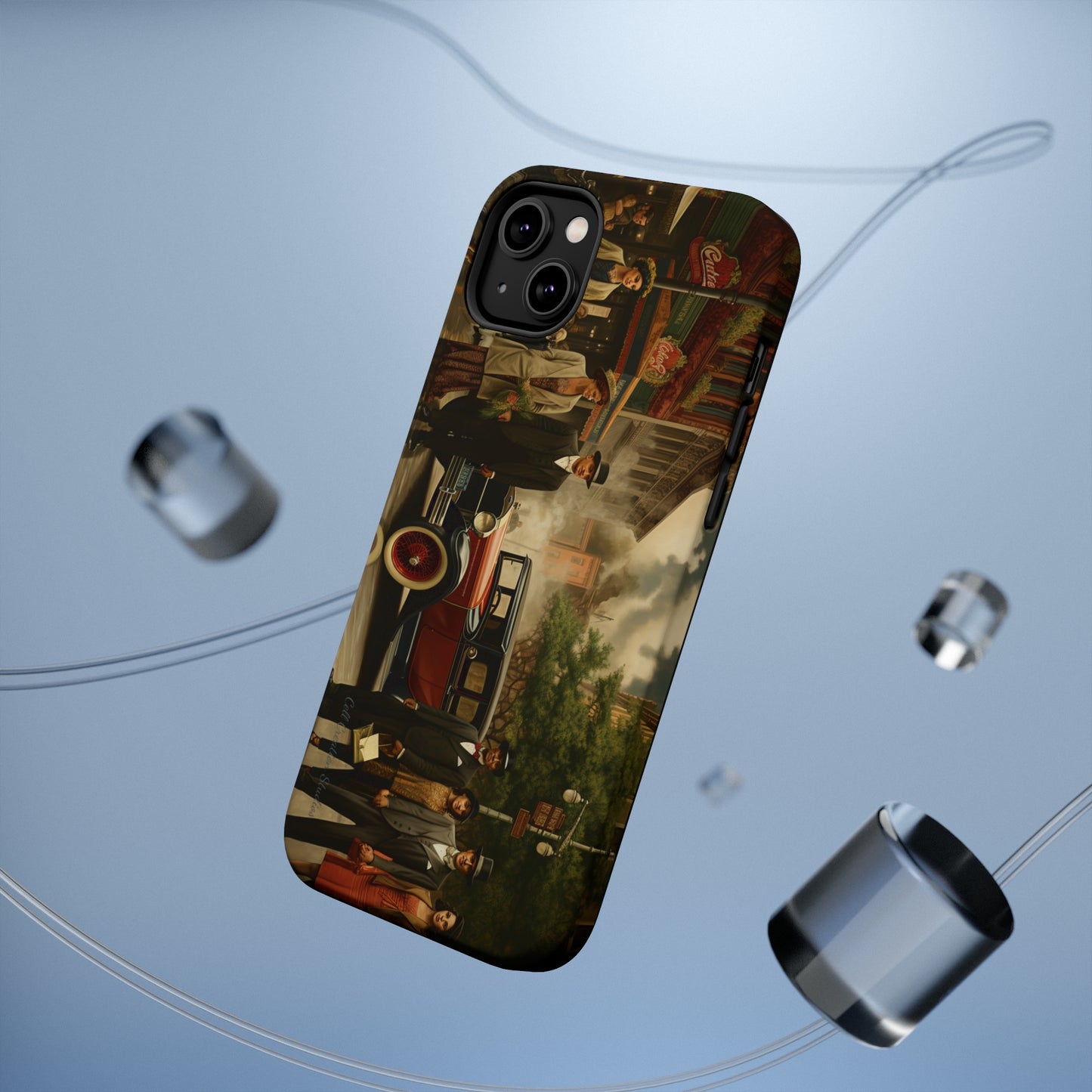 Introducing the "1920s Americana Revival" Cell Phone Case – Step into Nostalgic Elegance with a Vintage Street Scene! -MagSafe Tough Cases