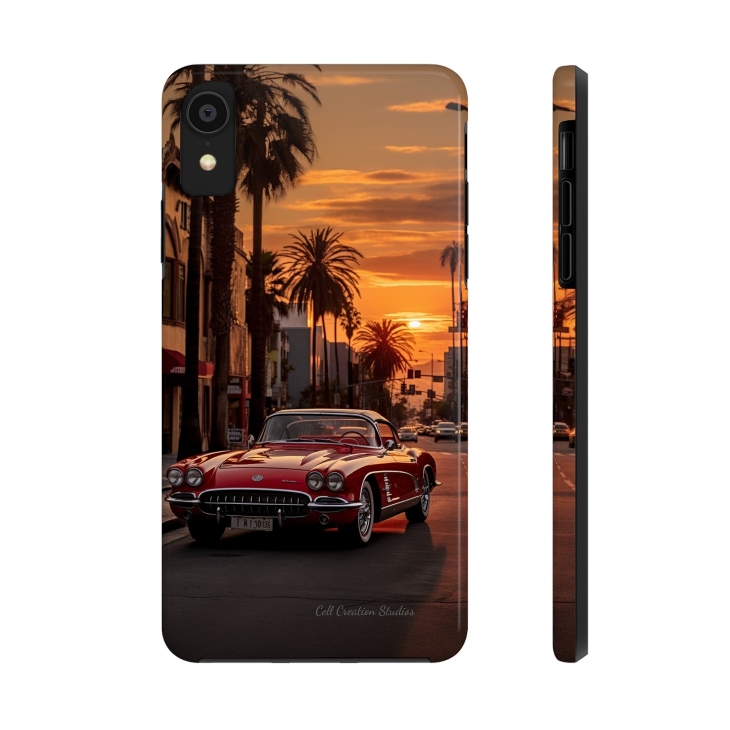 "Sunset Boulevard Classic Red Car" Cell Phone Case -Tough Phone Cases