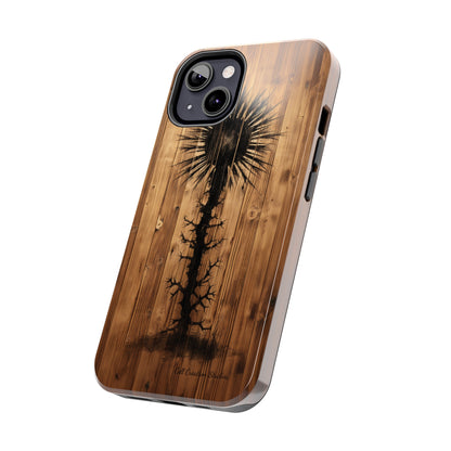 "Desert Plant on Wood Themed Phone Case: Embrace Nature's Beauty"-Tough Phone Cases