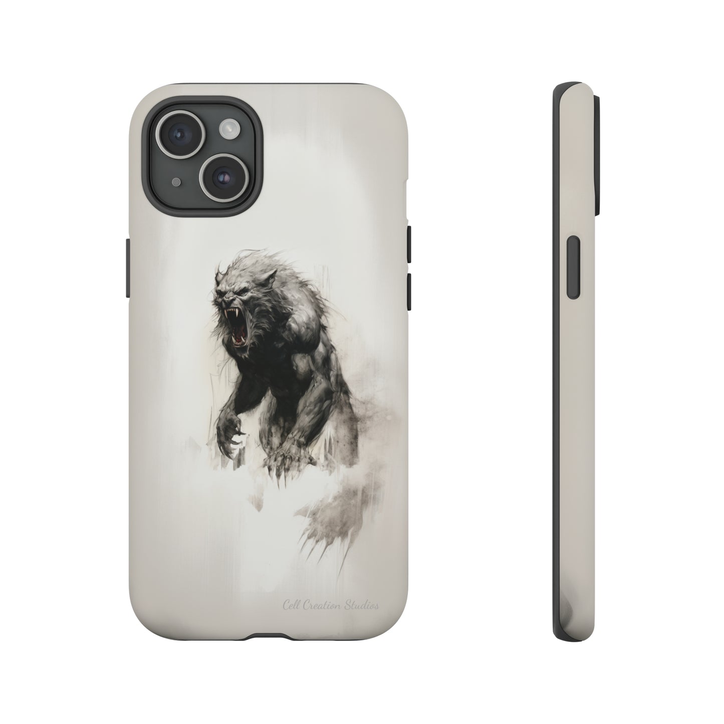 "Moonlit Shadow" Werewolf Sketch Cell Phone Case -Tough Cases