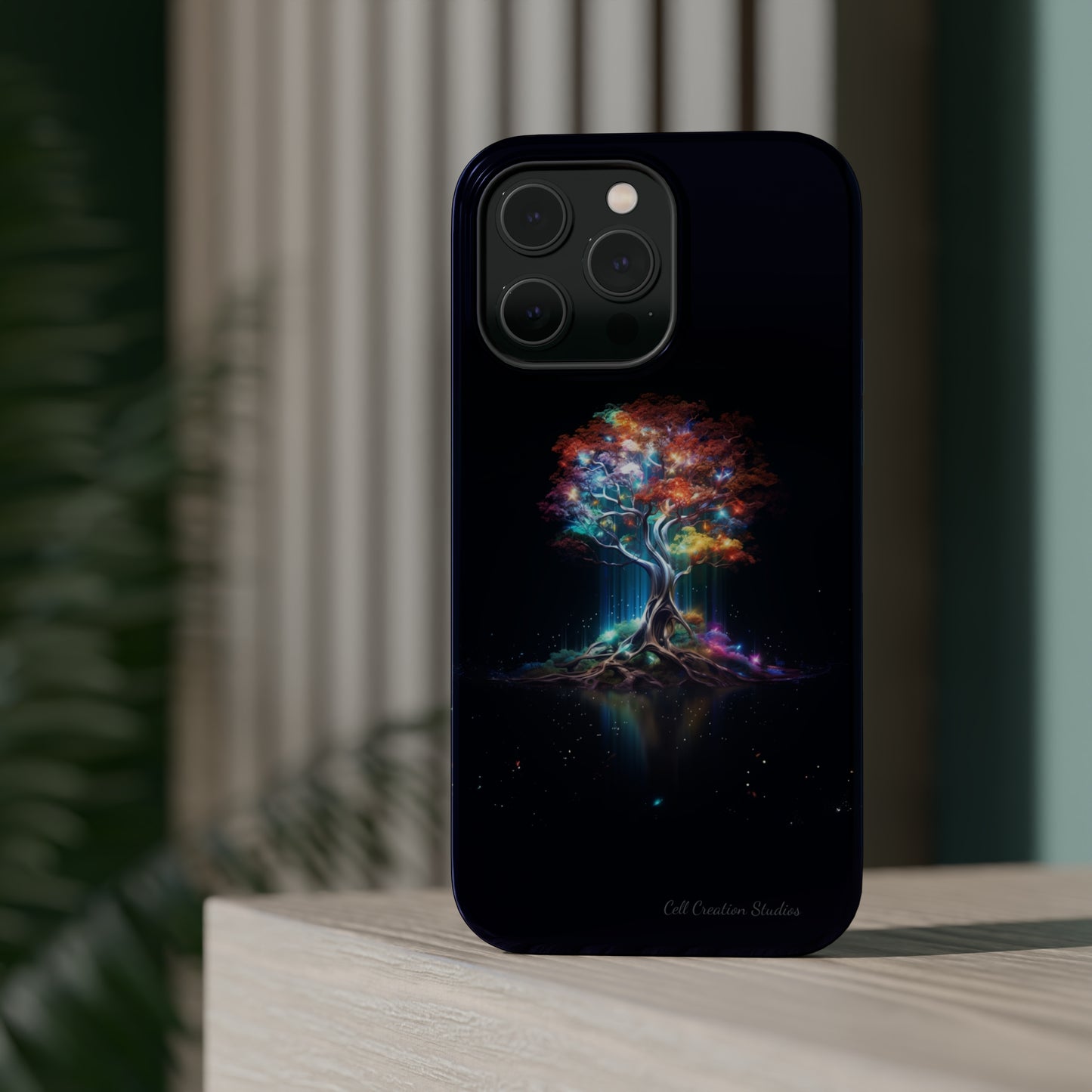 Introducing the "Vibrant Glow Tree" Cell Phone Case – Radiate Elegance with Nature's Brilliance -MagSafe Tough Cases