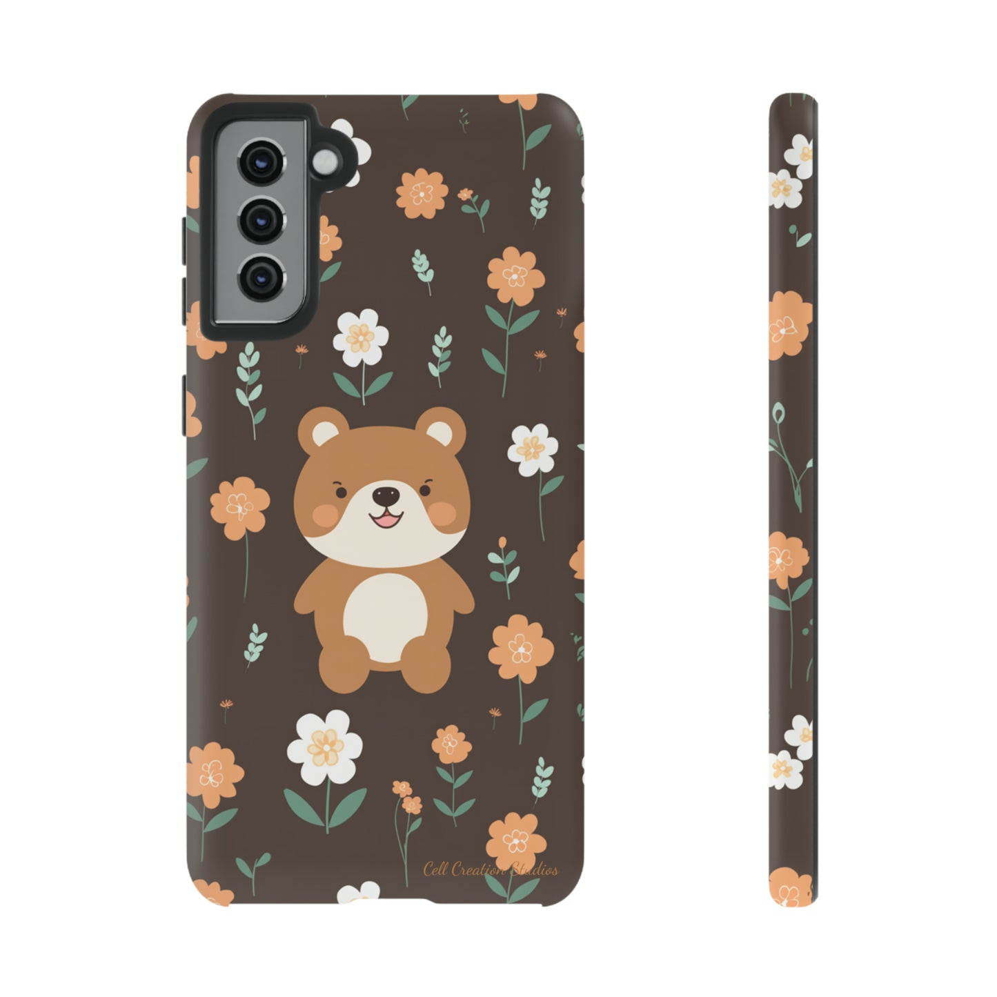 "Floral Bear Elegance" -Tough Phone Cases