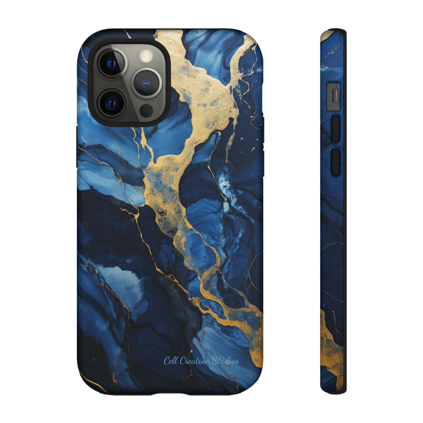 "Azure Elegance Marble" -Tough iPhone Cases