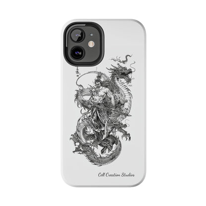 "Samurai and Dragon Sketch" -Tough iPhone Cases