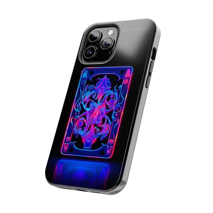 Introducing the "Neon Ace of Hearts" Cell Phone Case – Elevate Your Style with a Dazzling Card -Tough Phone Cases