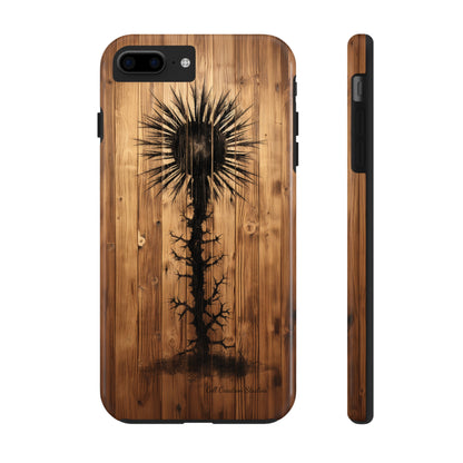 "Desert Plant on Wood Themed Phone Case: Embrace Nature's Beauty"-Tough Phone Cases