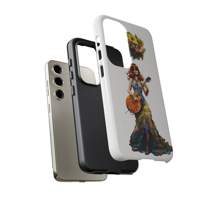 Introducing the "Hippie Chick Groove" Cell Phone Case – Retro Vibes and Musical Delight -Tough Cases