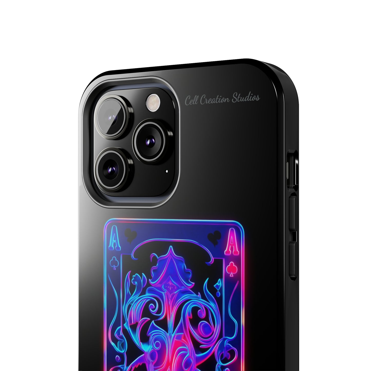 Introducing the "Neon Ace of Hearts" Cell Phone Case – Elevate Your Style with a Dazzling Card -Tough Phone Cases