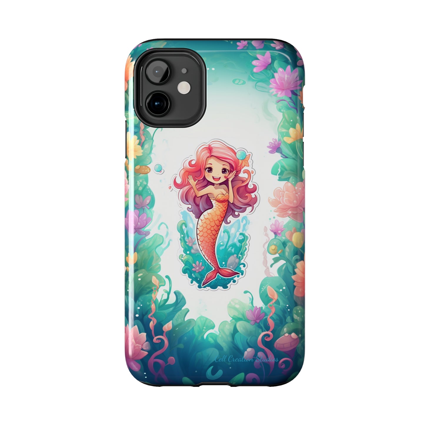 "Pink Seaflower Mermaid" -Tough iPhone Cases